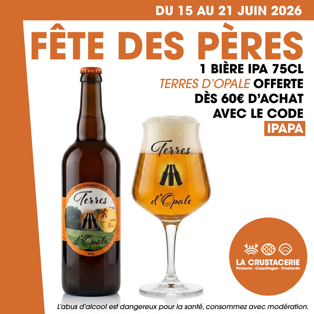 Bière offerte pour la Fête des pères avec le code IPAPA, dès 60€ d'achat