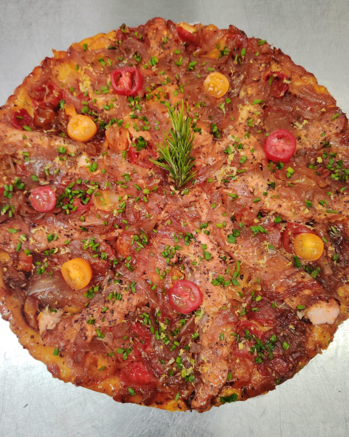 Tatin de saumon frais, tomates
