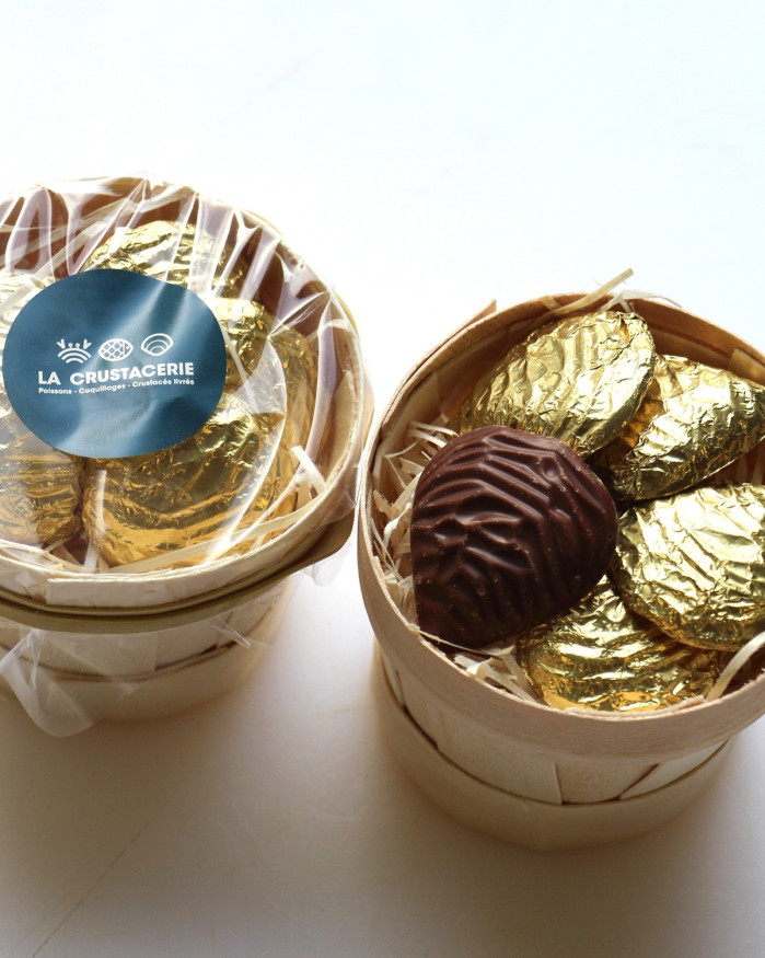 Bourriche d'huîtres en chocolats -  5 pièces