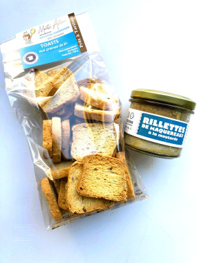 Coffret Rillettes de Maquereaux de La Crustacerie X Toasts aux graines de lin Sophe Farrugia