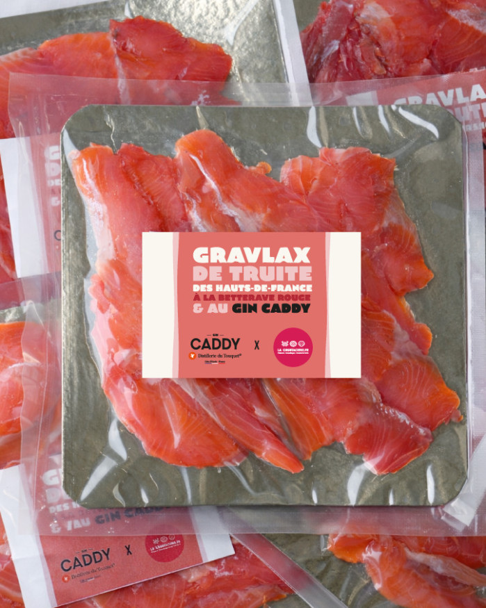 Gravlax de Truite des Hauts-de-France à la betterave rouge et au Gin CADDY - 130g