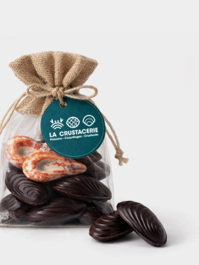 Sac de moules et crevettes en chocolat - 100g