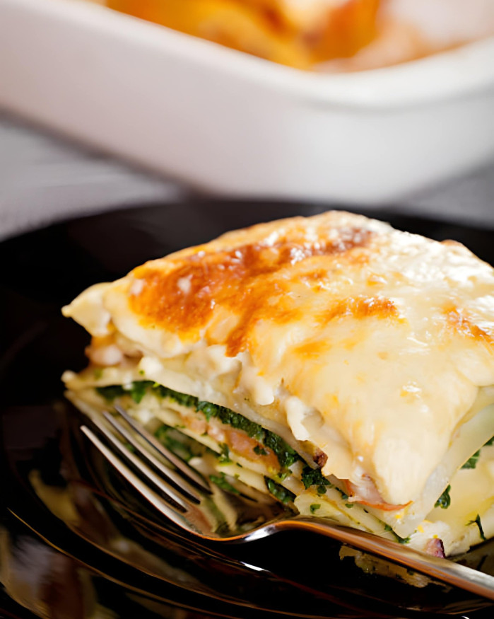 Lasagnes au Saumon et Épinard - La part
