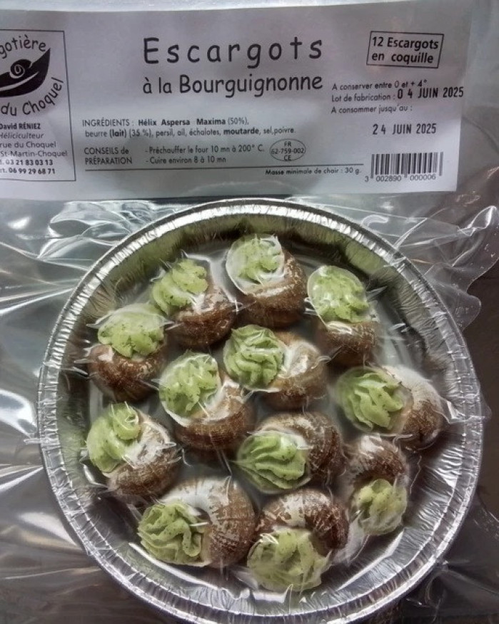 12 escargots en coquille à la bourguignonne (frais)